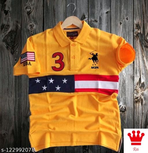 Mens cotton stylish colorfull striped polo t shirt