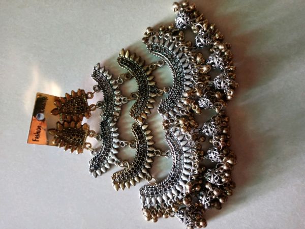 Silver oxidised earrings 