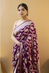 Beautiful Rich Pallu & Jacquard Work On All Over The Saree With Beautiful Zahlar