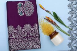 New Arrival Lichi Silk With Waving And Nice Extra Ordinary Latest Soft Silk Purple Sarees