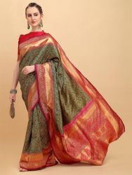 Beautiful Rich Pallu And Jacquard Work On All Over The Soft Silk Saree