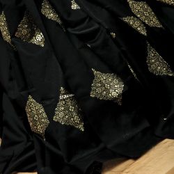 Beautiful Rich Pallu And Jacquard Work On All Over The Soft Silk Black Saree