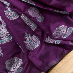 New Arrival Lichi Silk With Waving And Nice Extra Ordinary Latest Soft Silk Purple Sarees