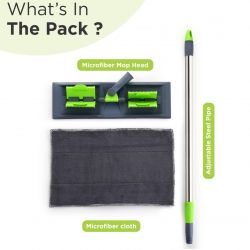 MULTIPURPOSE WET AND DRY CLEANING MICROFIBER FLAT MOP FLOOR CLEANING MOP WITH , 360 DEGREE ROTATING