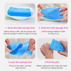 Bath sponge, body scrubber ,Ultra Soft Exfoliating Sponge