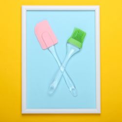 2PC OF BIG BRUSH & SPATULA SET FOR PASTRY, CAKE MIXER, DECORATING, COOKING, BAKING, GRILLING TANDOOR | BAKEWARE COMBO