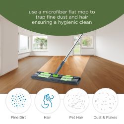 MULTIPURPOSE WET AND DRY CLEANING MICROFIBER FLAT MOP FLOOR CLEANING MOP WITH , 360 DEGREE ROTATING