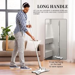 X SHAPE MOP OR FLOOR CLEANING HANDS-FREE SQUEEZE MICROFIBER FLAT MOP SYSTEM 360° FLEXIBLE HEAD, WET AND DRY MOP FOR HOME KITCHEN WITH 