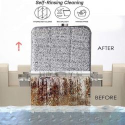 SCRATCH CLEANING MOP WITH 2 IN 1 SELF CLEAN WASH DRY HANDS FREE FLAT MOP