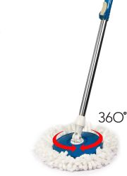HOME CLEANING - STAINLESS STEEL 360 DEGREE ROTATING POLE MICROFIBER MOP ROD STICK
