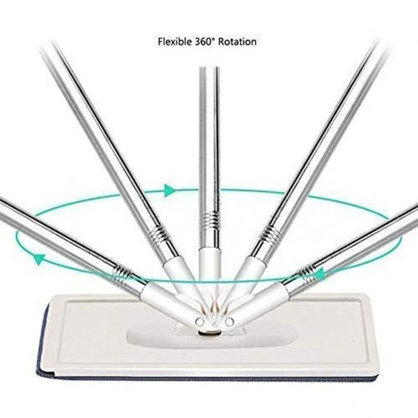 SCRATCH CLEANING MOP WITH 2 IN 1 SELF CLEAN WASH DRY HANDS FREE FLAT MOP