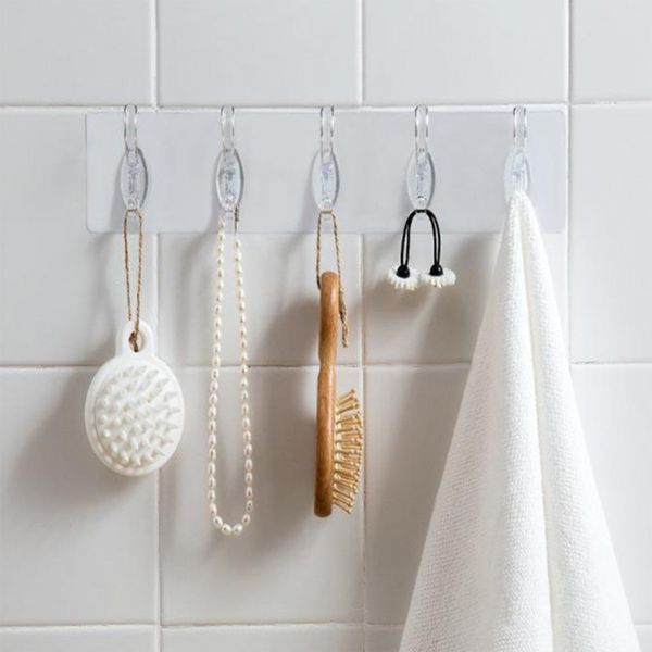 ADHESIVE TRANSPARENT HEAVY DUTY WALL HOOK