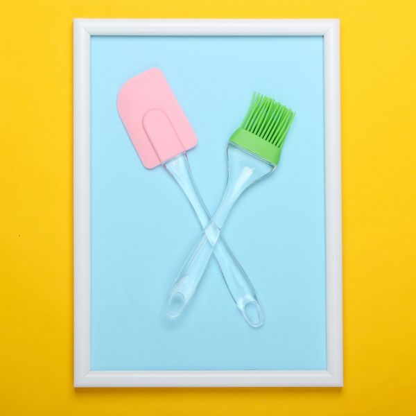 2PC OF BIG BRUSH & SPATULA SET FOR PASTRY, CAKE MIXER, DECORATING, COOKING, BAKING, GRILLING TANDOOR | BAKEWARE COMBO