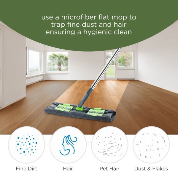 MULTIPURPOSE WET AND DRY CLEANING MICROFIBER FLAT MOP FLOOR CLEANING MOP WITH , 360 DEGREE ROTATING