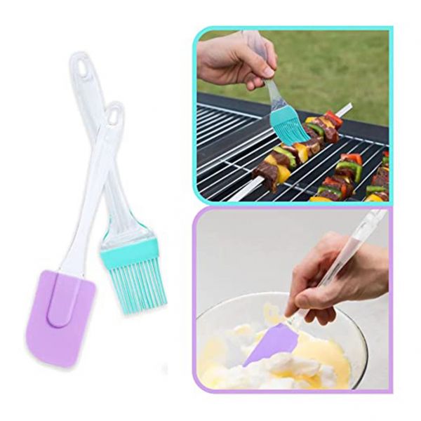2PC OF BIG BRUSH & SPATULA SET FOR PASTRY, CAKE MIXER, DECORATING, COOKING, BAKING, GRILLING TANDOOR | BAKEWARE COMBO