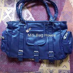 Solid Artificial leather ladies bag 