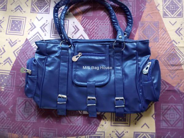 Solid Artificial leather ladies bag 