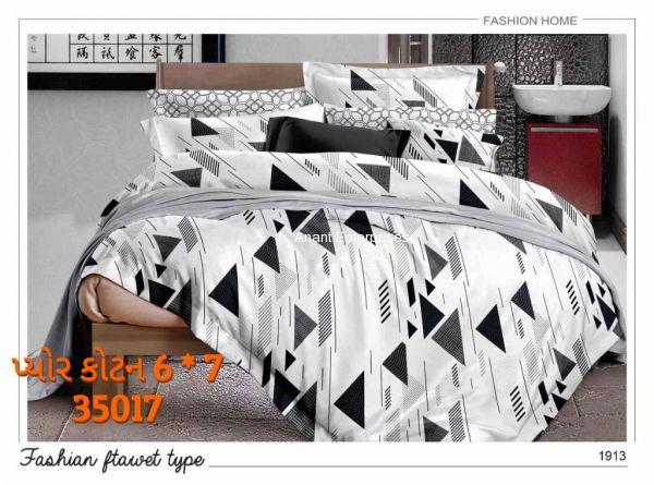 Smooth cotton back in white Queen size Dabule bed Bedsheet