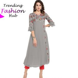 Crep Printed A-line kurti
