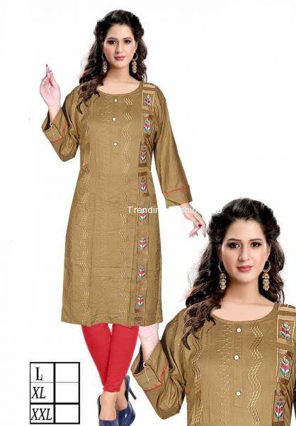 Rayon long length kurti./Trending Fashion Hub