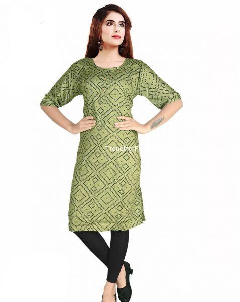Rayon bandhani kurti./Trending Fashion Hub
