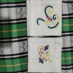 Handkerchief alphabet or flowers design 