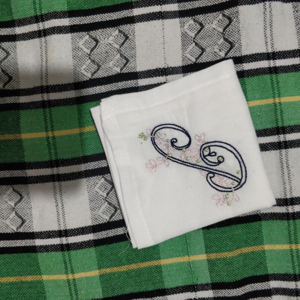 Handkerchief alphabet or flowers design 
