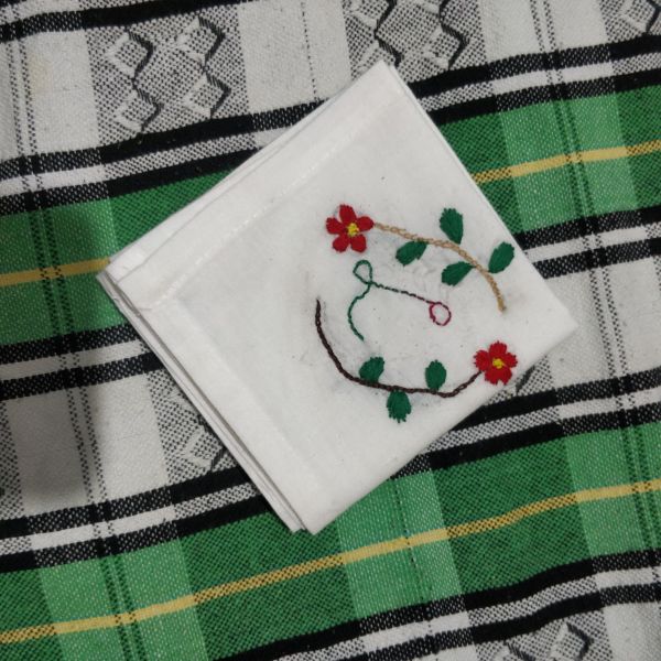 Handkerchief alphabet or flowers design 