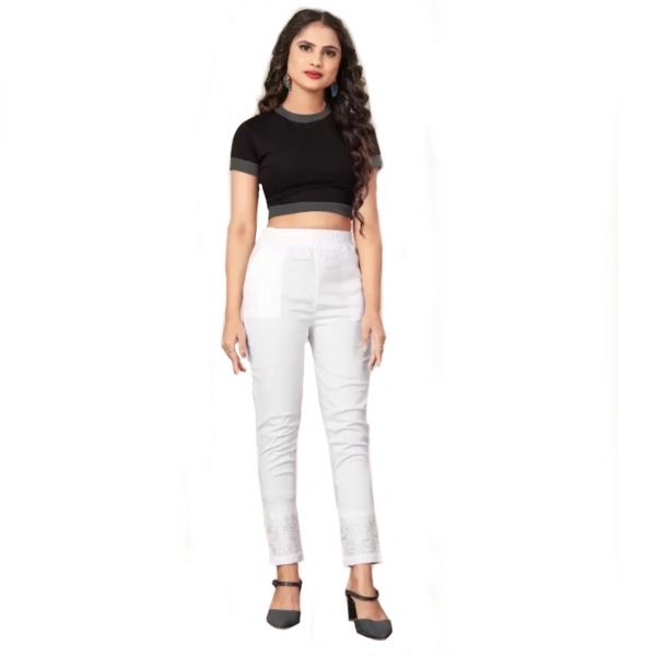 White XL , XXl Size Desing Ladies Pant