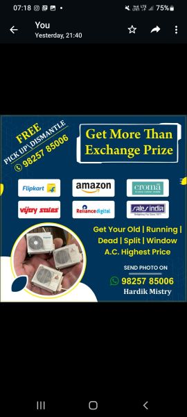 We purchase old /dead/running air conditioner higest prize 