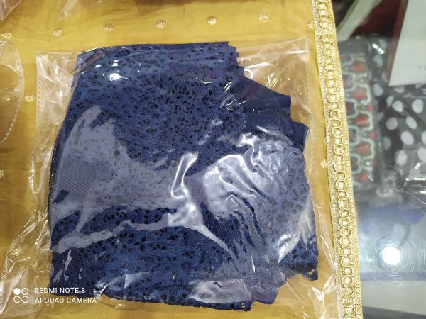 Cami inner net lace bra , criss-cross straps on back side, front neck v shape,size-34 , colour-5.