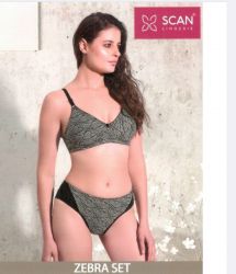 NEW BHUWAL WOMEN SCAN NON PADED BRA PANTY SET(ZEBRA)