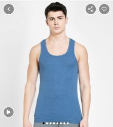 Jockey Men's Super Combed Cotton Rib Racer Back Styling Round Neck Gym Vest