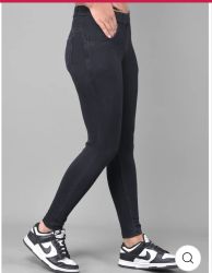COMFORT LADY REGULAR FIT DENIM JEGGINGS(BLACK)
