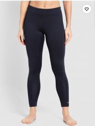 Jockey Women's Microfiber Elastane Stretch Perfomance Leggings With Broad Waistband And Stay Dry Technology -Sky Captain