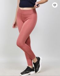 Jockey Women's Microfiber Elastane Strech Perfomance Leggins With Broad Waistband  And Stay Dry Technology Withered Rose 