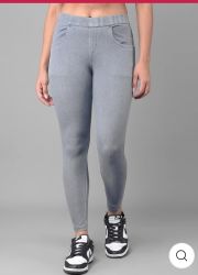 COMFORT LADY REGULAR FIT DENIM JEGGINGS(GREY)