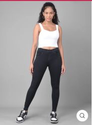 COMFORT LADY REGULAR FIT DENIM JEGGINGS(BLACK)