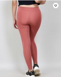 Jockey Women's Microfiber Elastane Strech Perfomance Leggins With Broad Waistband  And Stay Dry Technology Withered Rose 