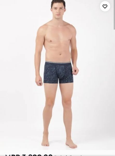 JOCKEY MEN'S SUPER COMBED COTTON Elastane Stretch Printed Trunk(2 Pcs Pack)