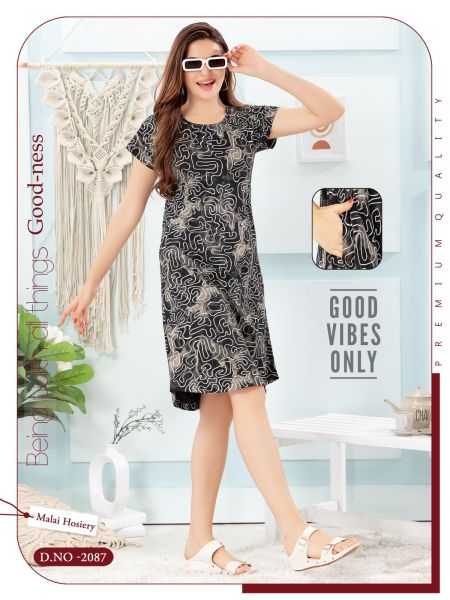 NEW BHUWAL WOMEN WOMEN MALAI HOSIERY HALF NIGHTY