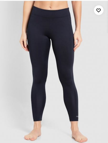Jockey Women's Microfiber Elastane Stretch Perfomance Leggings With Broad Waistband And Stay Dry Technology -Sky Captain