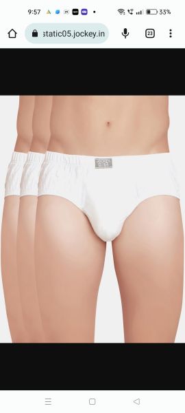 Jockey Men's Super Combed Cotton  Solid Poco Brief White(3 PCS Pack)
