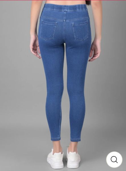 COMFORT LADY REGULAR FIT DENIM JEGGINGS(DARK DENIM BLUE)