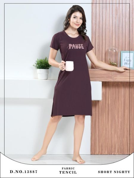 NEW BHUWAL WOMEN TENCIL FABRIC SHORT NIGHTY(XXL)