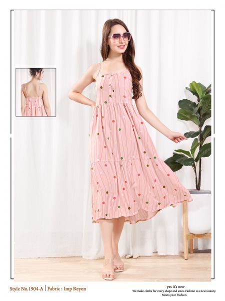 Women Strappy Half Rayon Nighty