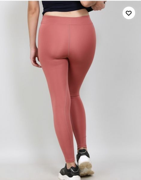 Jockey Women's Microfiber Elastane Strech Perfomance Leggins With Broad Waistband  And Stay Dry Technology Withered Rose 