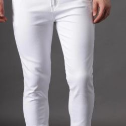 Men white casual jeans ankel fit
