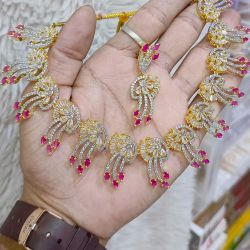 Pink and white stone jewellery 