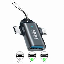 KDM 2 in 1 Type C and Micro OTG to USB High Speed Data Transfer for Laptop Mobiles USB Adapter